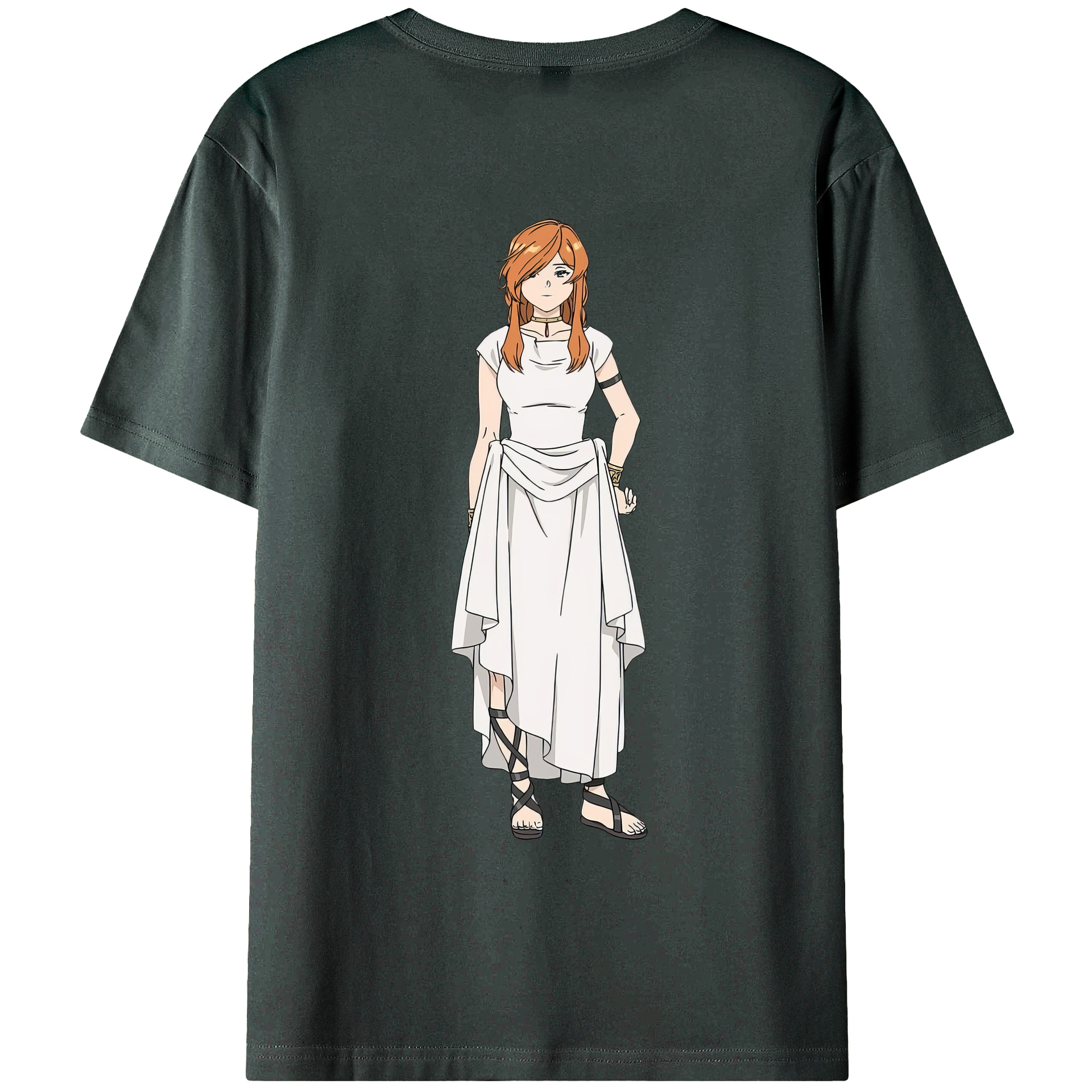 （画像用） 葬送のフリーレン Frieren 綿100％ メンズ半袖Tシャツ（バックプリント） 通気性